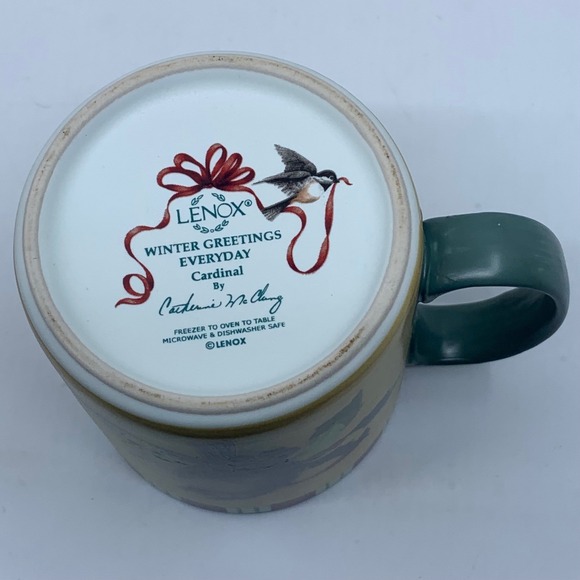 Lenox Winter Greetings Everyday Cardinal Set of 4 Coffee Mugs Catherine McClung - Picture 6 of 6